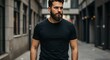 © Siasart Stock - Photo of Bearded Man in Black Shirt in City Alley