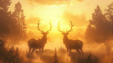  Majestic deer at golden sunrise