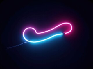 Wall Mural - neon Neon sign with a pink and blue line that says 