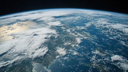 Wall Mural - High-angle view of the Earth from space.