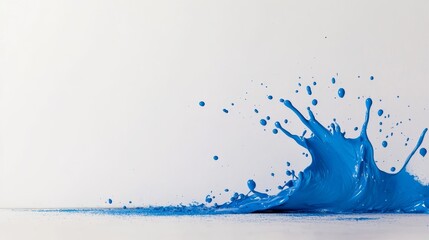 Aufkleber - A vibrant splash of blue paint bursts onto a blank canvas, with droplets frozen mid-air, capturing the spontaneity of creativity