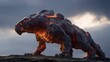 © Nurul - Fiery, rock-like creature on a cliff