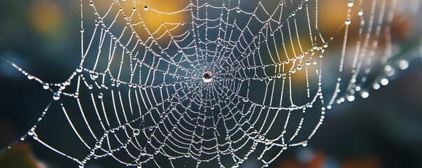 spider web with dew drops