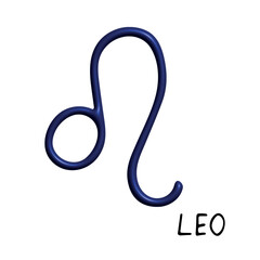Fototapete - 3d leo zodiac sign Esoteric symbol Astrology clipart Element for design