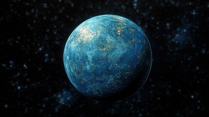 Wall Mural - Celestial sphere with illuminated planet in space.