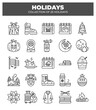 © Icon - Collection of 25 Holidays. Festive Icons and Symbols for Seasonal Celebrations