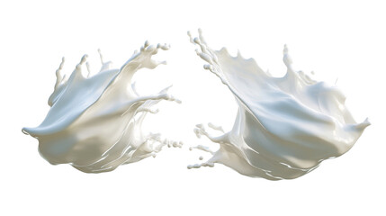 Wall Mural - dynamic white liquid eruption: abstract milk splash isolated on white backdrop