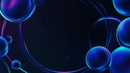 Wall Mural - abstract digital background featuring floating blue spheres with smooth gradients and soft lighting 