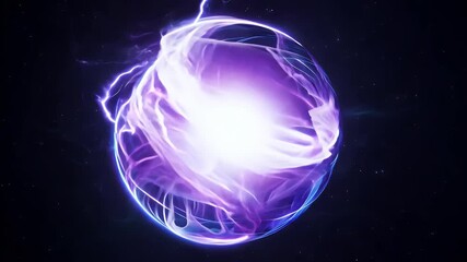 Wall Mural - Glowing energy sphere with electric cosmic aura