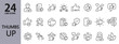© Alex - Thumb Up line icons set with Like, Agree, Feedback, Rating, Vote, Good, Best and more. Editable Stroke