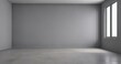 © เดือน สุขทั่วญาติ - Empty gray minimalist room, bare walls, simple design, light, empty, grey