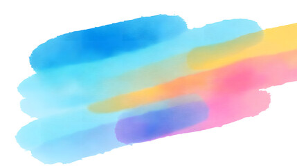 Wall Mural - Watercolor background with abstract blurred brush strokes and stains on white background