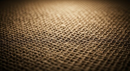 Close Up of Brown Woven Fabric Texture Background