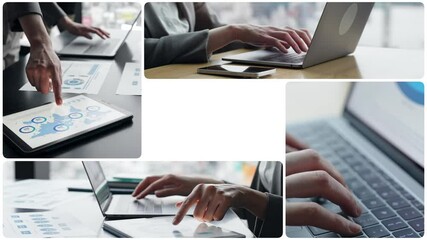 Poster - Collage video showing various digital device usage scenes