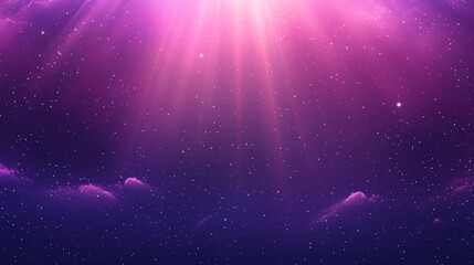 Wall Mural - illustration of a glowing purple starburst featuring tiny sparks and dots, surrounded by radiant neb