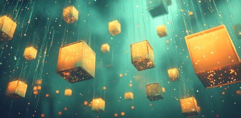 Wall Mural - a futuristic metropolis hovers in the vast and starry depths of the cosmos