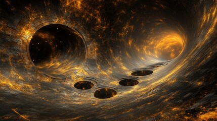 Wall Mural - an abstract illustration of a glowing, ethereal energy vortex in stunning motion, complete with beau