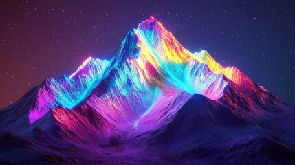 Wall Mural - a curved prism shape is surrounded by softly glowing liquid crystal waves, accompanied by optical ef