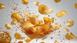 © Nima - Crispy potato chips flying with spices in mid-air explosion