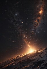 Wall Mural - Dark canvas ablaze with countless shimmering stars, cosmic dust swirling ,  glimmer,  nebula,  space