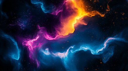 Wall Mural - exploring the vast depths of space reveals a vibrant cosmic landscape teeming with shimmering stars 