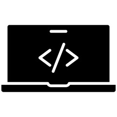 Programming gylph icon. Simple vector icon design in gylph style. Editable vector format
