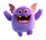 PNG Chubby purple monster with bat wings and buck teeth illustration creature cartoon.