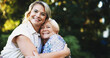© peopleimages.com - Nature, senior mother and woman in portrait for hug, bonding together and connection. Space, elderly mom and adult daughter with relationship for love, support and family with happiness outdoor