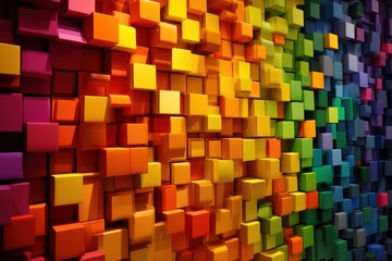 Wall Mural - 3d smart led panel featuring vibrant colors, adding a bold and dynamic visual to the design.