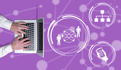 Wall Mural - concept of social web