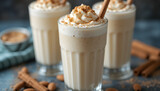 Creamy Almond Milkshakes with Cinnamon Topping
