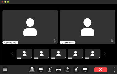 Wall Mural - participants connect for a virtual discussion on a platform.