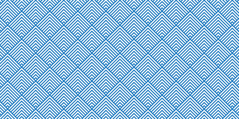 Wall Mural - geomatics overlapping create retro line pattern design. abstract overlapping vector blue pattern wav