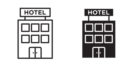 hotel icon set flat style. Vector illustration collection.