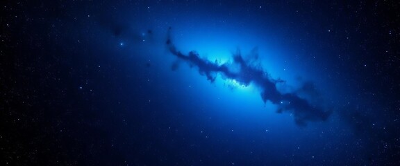 Wall Mural - electric blue nebula, countless stars twinkle in midnight-like backdrop, photography, image