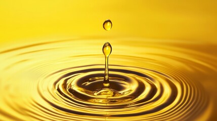 Wall Mural - abstract background with yellow oil drops suspended in water featuring liquid texture patterns and l