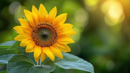 Wall Mural - vibrant sunflower blooms against soft, blurred greenery