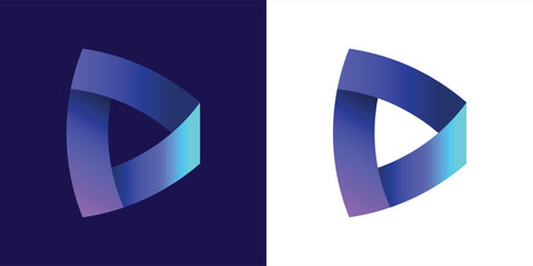 D Letter 3d Abstract Logo Design 