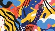 © yiyi - Vibrant Memphis Design: Pop Art Pattern Background Illustration Collection – Bold Geometric Shapes, Retro 80s Aesthetic, Colorful Abstract Textures for Modern Graphic Design Projects