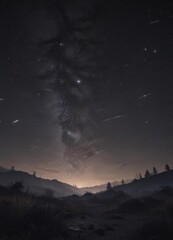 Wall Mural - Dark, inky sky ablaze with countless twinkling stars ,  sparkle,  dark blue