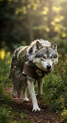  Majestic Wolf in Forest Sunlight
