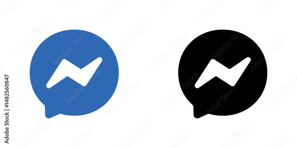 Image vectorielle Stock Messenger Color and Black Icon Vector ...