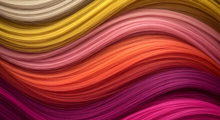 Wall Mural - abstract wavy lines in shades of gold to pink creates captivating contrasting colors and smooth tran
