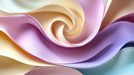 Wall Mural - abstract pastel swirls: a symphony of soft hues and gentle curves