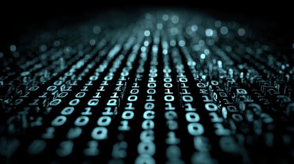 A digital encryption system with complex codes, symbolizing cybersecurity and the protection of personal and business data
