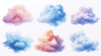 Wall Mural - Colorful cloud patterns digital art abstract design artistic environment aerial view nature concept