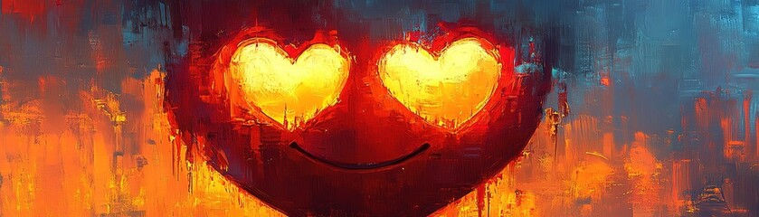 Wall Mural - Heartfelt emotions evoked in vibrant abstract art digital canvas colorful background creative perspective