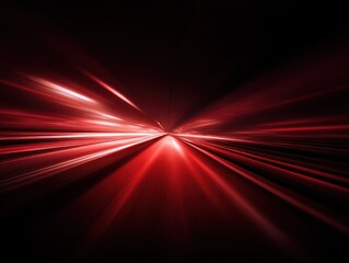 Fototapete - Abstract Red Light Streaks Zooming Perspective Speed Motion Blur Futuristic Backdrop Design