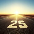 © Bani - A long highway with the number twenty five painted on it
