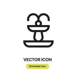 Poster - Fountain icon vector. Linear-style sign for mobile concept and web design. Fountain symbol illustration. Pixel vector graphics - Vector.